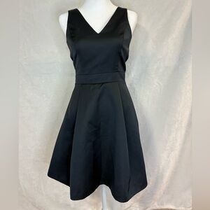 Miss Selfridge Black Flare Dress with Bow